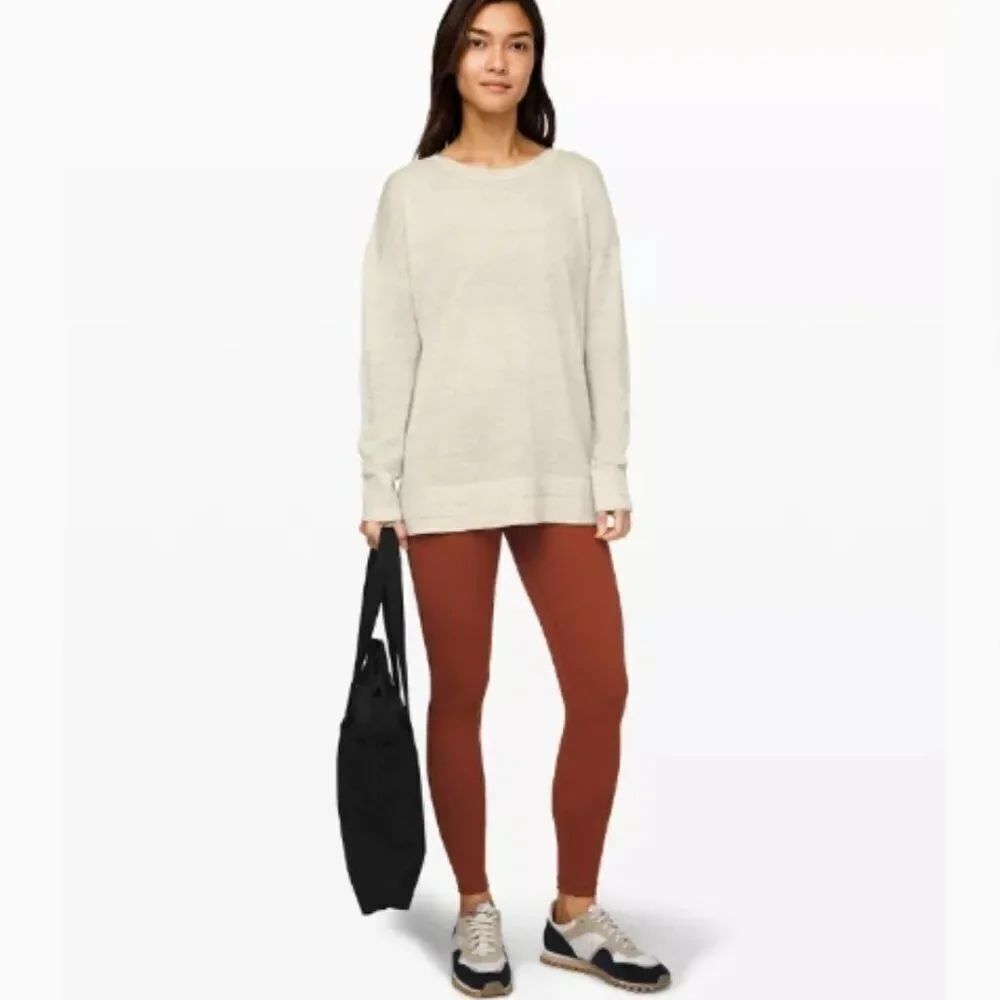 Lululemon Athletica Well Being Crew Sweater Linen -Heathered Muslin in XS